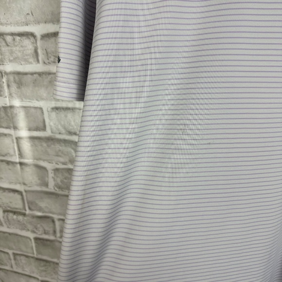 Straight Down x Brandon Dunes Lavender Striped Performance Golf Polo FLAWS LARGE - Picture 7 of 10